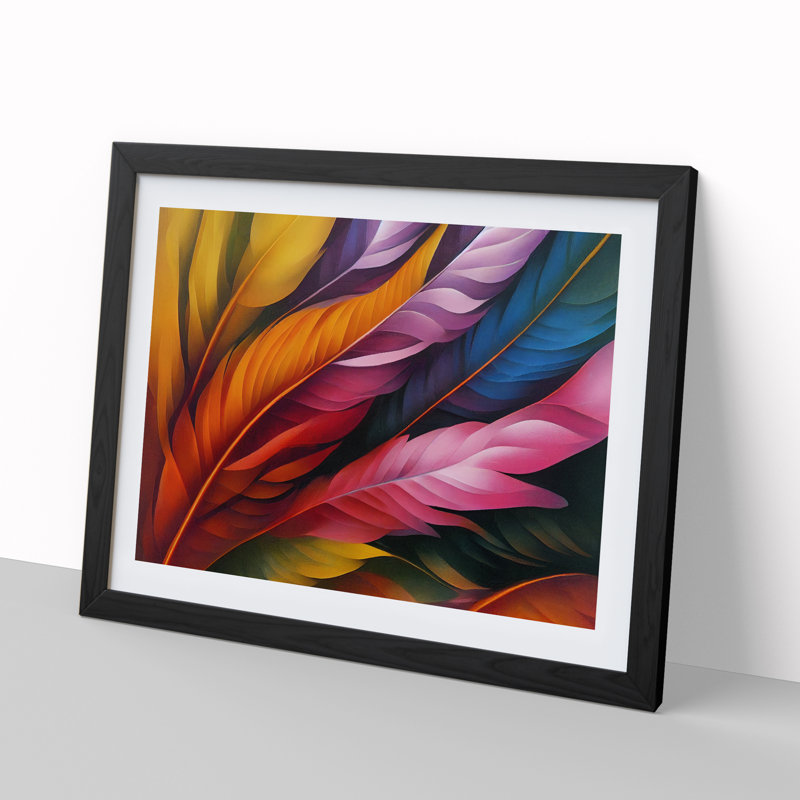 Blessed Bird Feathers - Framed Print, Black, 25cm H x 34cm W x 2cm D