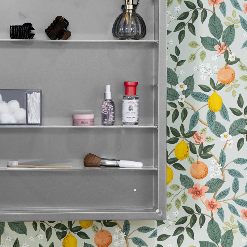 Simone Medicine Cabinet, Recess and Surface Mount, Silver