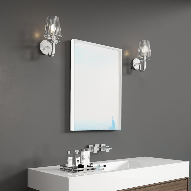Miroir de salle de bain rectangulaire rectangulaire, 30 po x 22 po