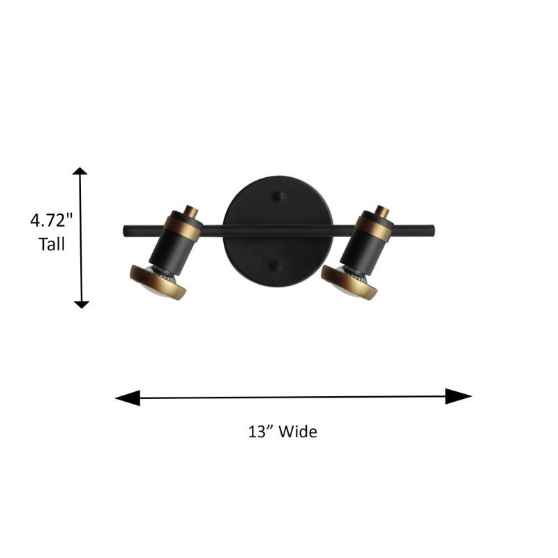 Catherine 13'' 2 -Light Fixed Track Track Kit with Dimmable