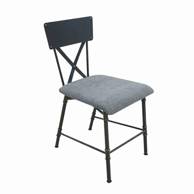 Chaise de bureau en chêne antique et gris sablé