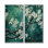«Flower Whispers» sarcelle, fleurs de cerisier II - art floral floral mural 2 panneaux