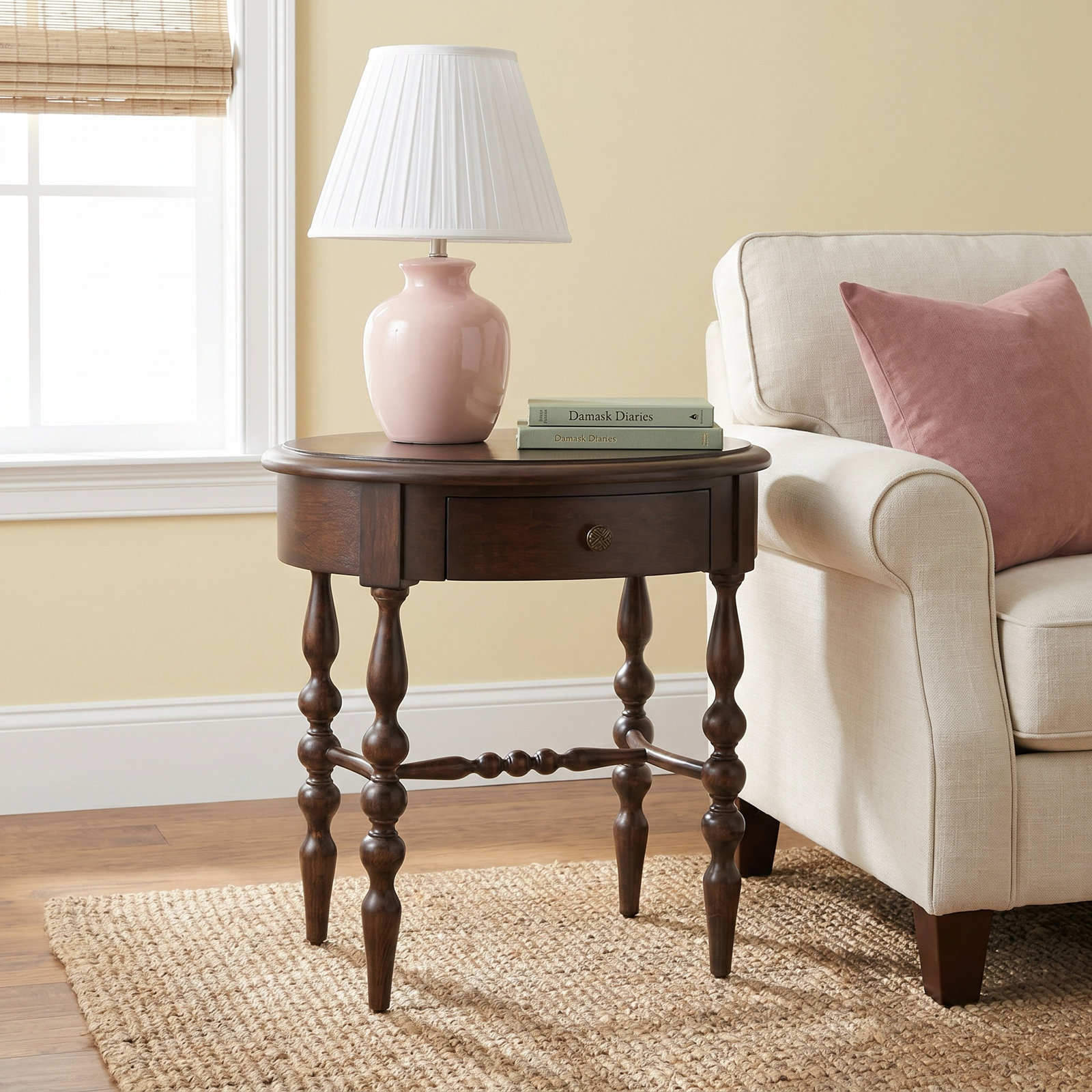 Schlusser End Table with Storage, Tobacco