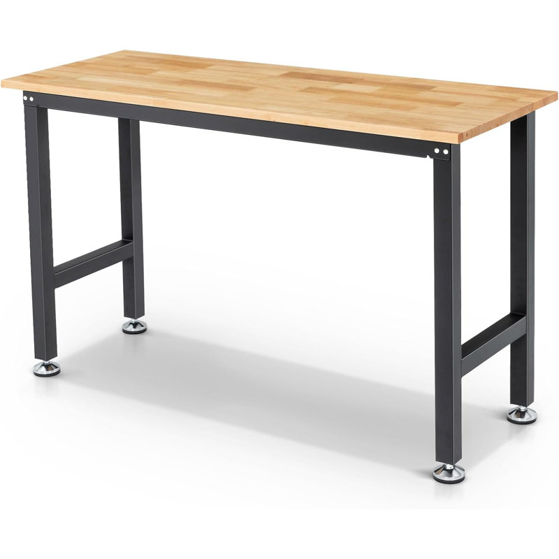 Farreli Solid Wood Top Workbench, 39.40" H x 60" W x 22" D