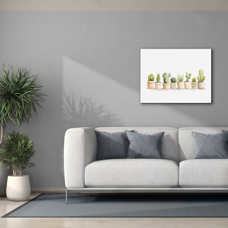 «Cacti In Ceramique» par Svetlana Aleynikova, art mural sur toile, H 26 po x l 34 po