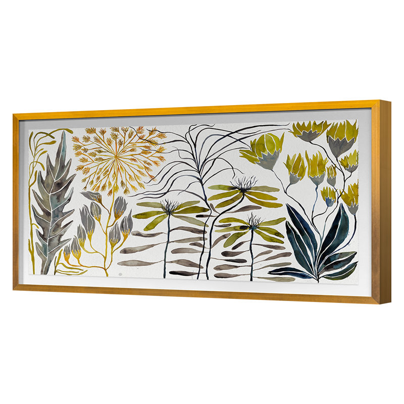Wildflowers VI Print by Bigham, Judith, Gold Framed, 20" H x 34" W