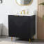 Meuble-lavabo simple 30 po noir avec plateau en céramique-1048447972