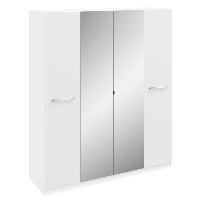 Skye 4 Door Manufactured Wood Wardrobe, White
