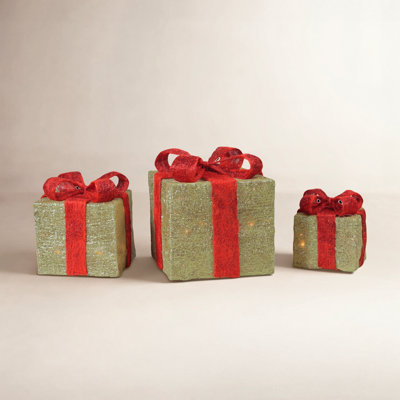 Lighted Christmas Gift Box Set