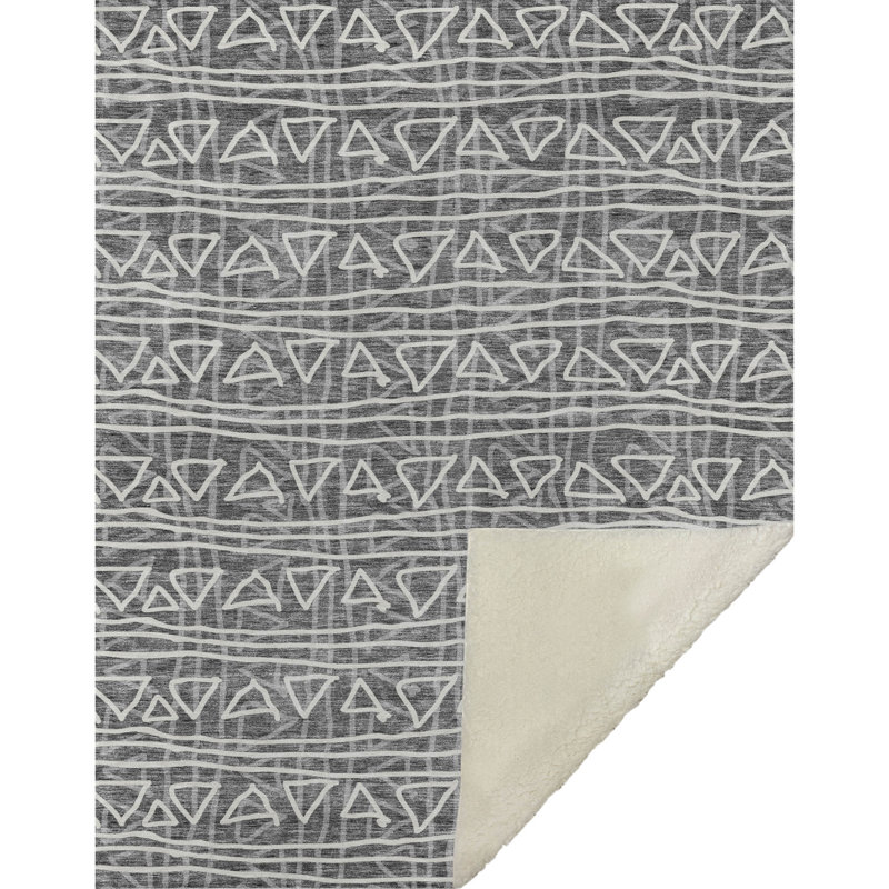 Jeté bohémien Addison Sherpa ASB730, Gris anthracite