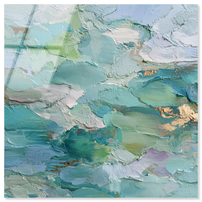 «Azure Tide I», reproduction d'art acrylique côtière par Art Remedy, prête à être accrochée, 20 x 20