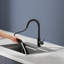 Robinet d'évier de cuisine à poignée simple rétractable noir mat-111996123