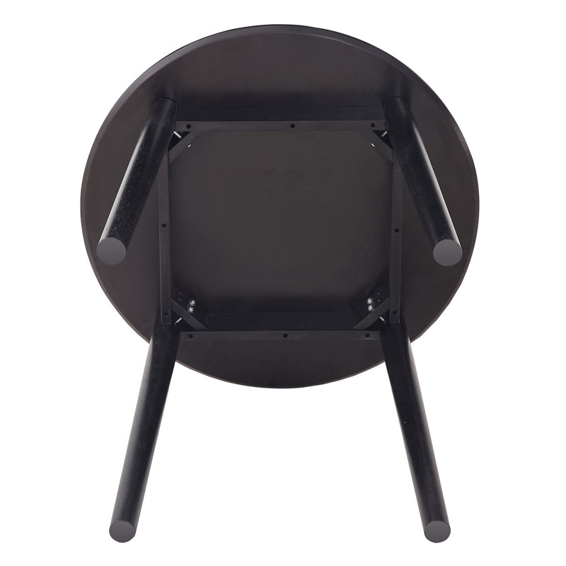 Round Table, All Solid Wood, Can Sit 2-4 People Diameter 31.5 Inches, Black