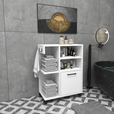 Multi-Purpose Cabinet, White, 31.9 x 23.6 x 13.8 inches | 100% Melamine Coated Particle Board, Thickness: 0.7 inches | Features Numerous Shelves & Wall-Mountable Design, Ideal for Modern Home & Office Storage Solutions