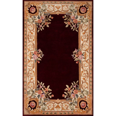 Tapis bourgogne en laine touffeté à la main Agalia