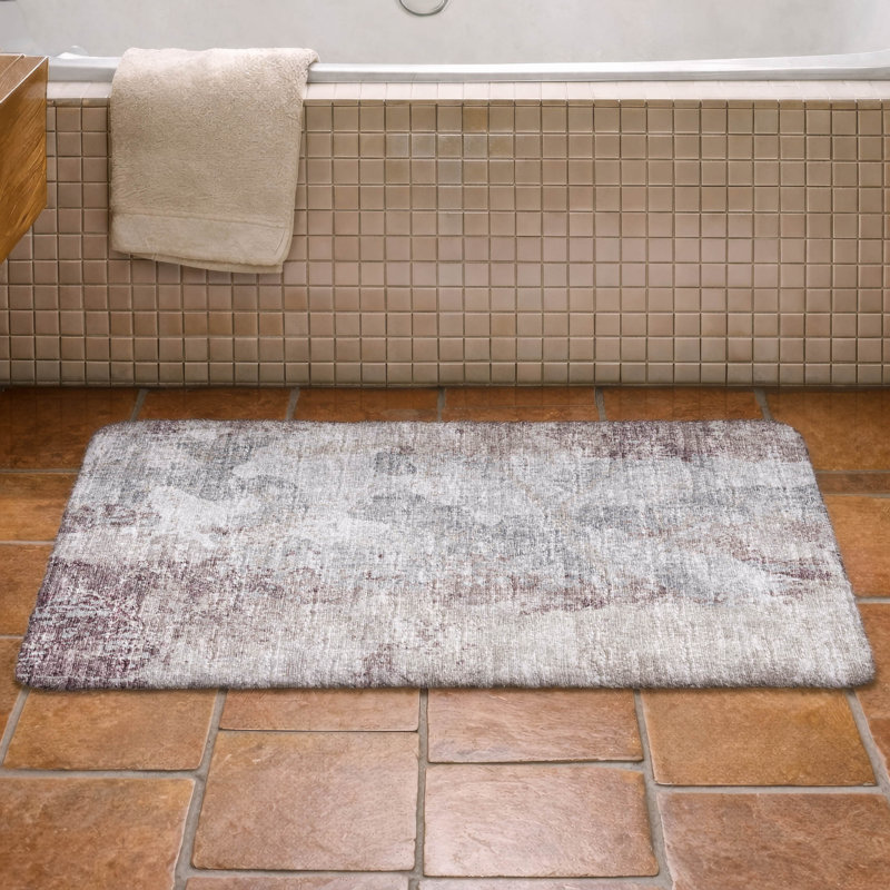 Premium Machine Washable Dream Shag ADS68 Soft Abstract Rug, 1'8" x 2'6", Plum