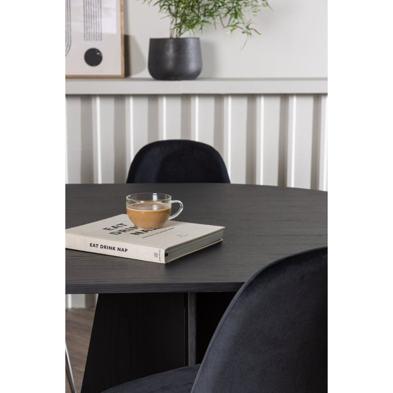 Mateyka 6 - Person Dining Set, Black, Black