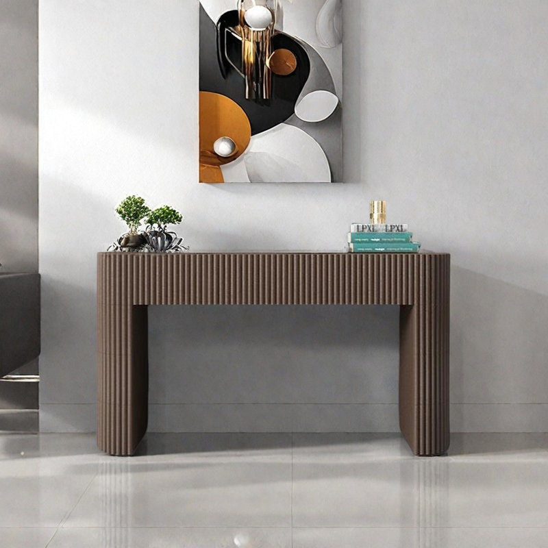 Console moderne minimaliste, H 35,43 po x l 62,99 po x P 15,75 po, Brun