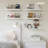 5 Set White Floating Shelves, Wall Mounted Shelves For Wall Decor, Modern Picture Ledge Shelf With Lip For Storage Nursery, Bedroom, Living Room, Bathroom - White-124511636