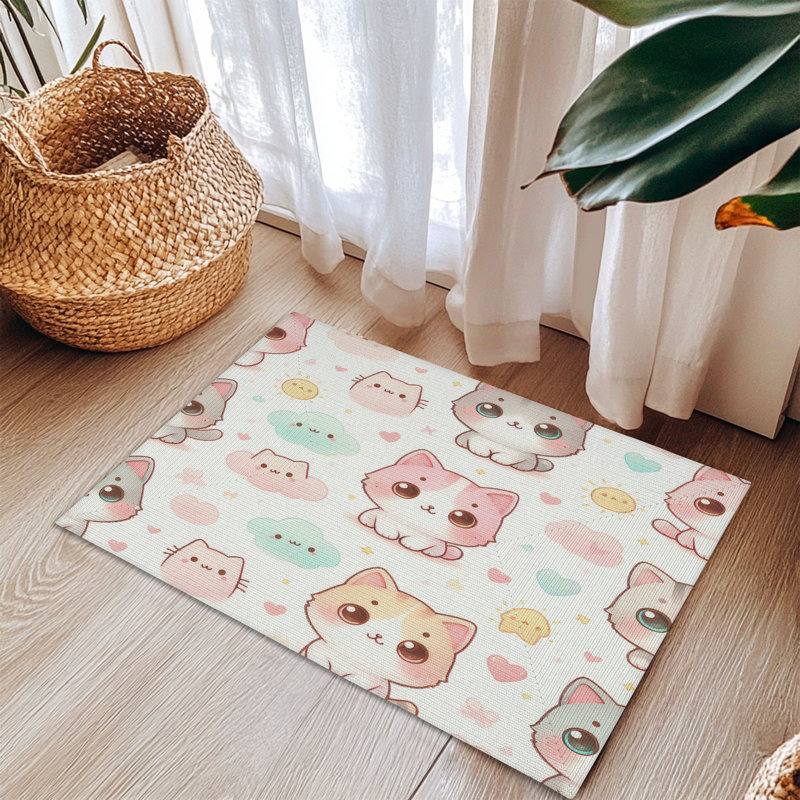 Tapis tressé Playful Kitties, Rectangulaire 3 pi x 5 pi