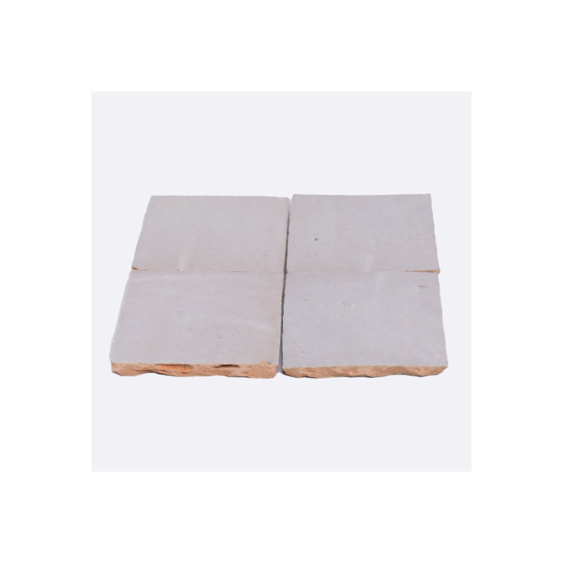 Zellige 4" x 4" Moroccan Wall & Floor Tile, Off White