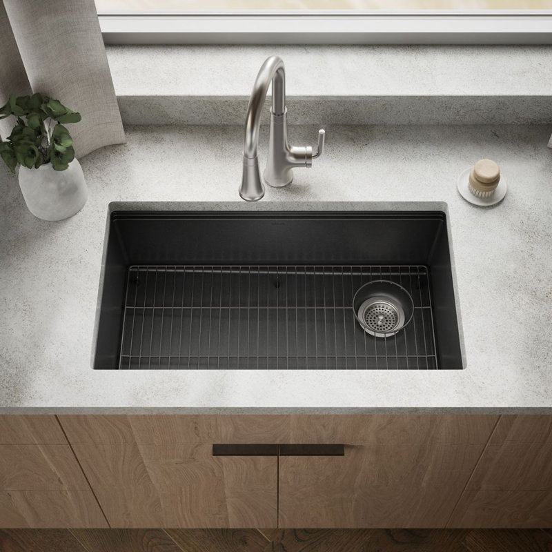 Billings 32-1/2 In. Undermount Single-Bowl Kitchen Sink, Black