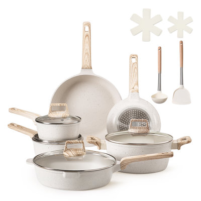 Ensemble de 17 casseroles et poêles à frire antiadhésives en granite