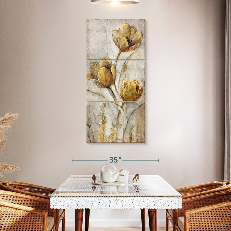 Golden Poppies On I, H 52 po x l 24 po