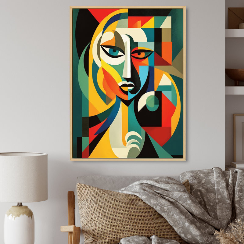 Reproduction d'art sur toile, "Abstract", Cadre flottant brun, 44" H x 34" W