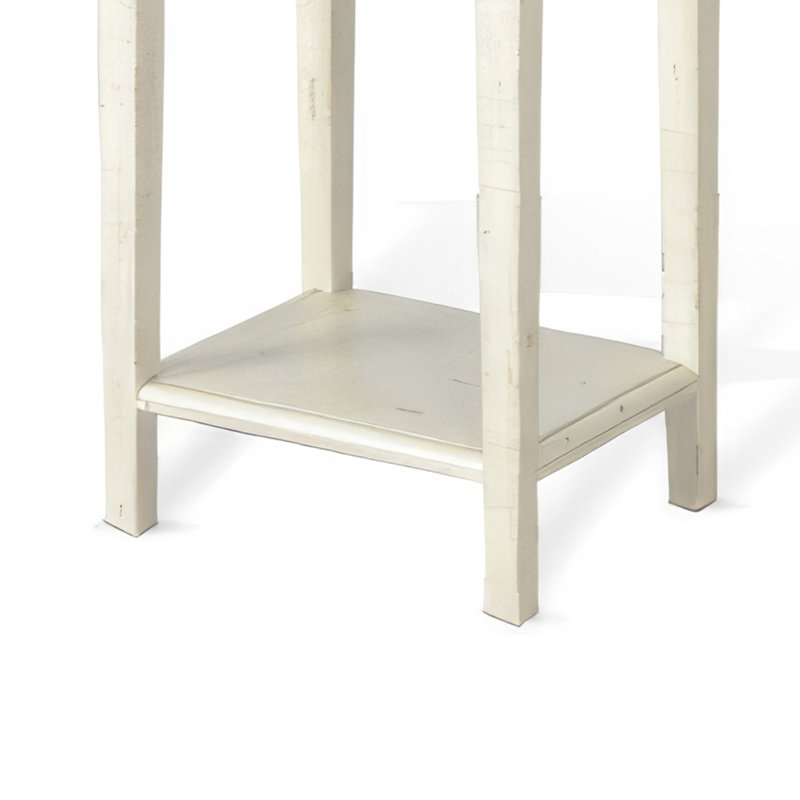 Table de bout en bois massif Komor, Blanc