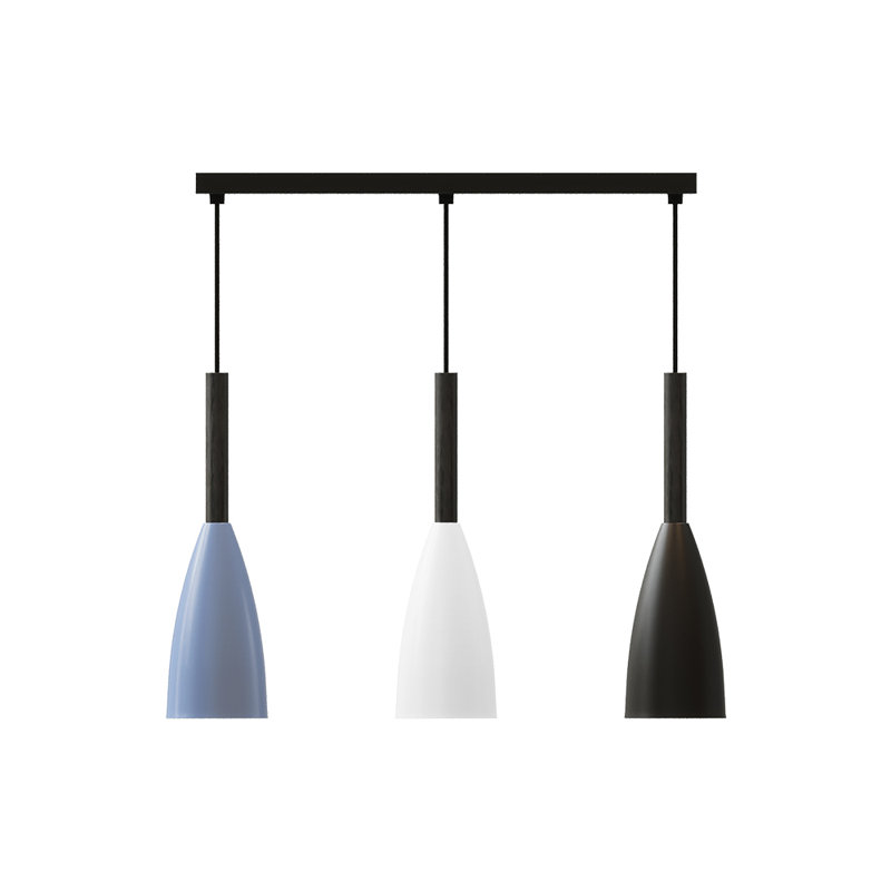 3 - Light White；black；blue Dome Pendant
