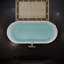 Baignoire autoportante en acrylique 60 po x 28,74 po, baignoire ovale autoportante avec drain chromé Toe-Tap et trop-plein à fente classique, certifié cUPC, blanc brillant-109848307