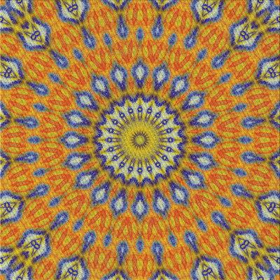 Tapis orange Ikat