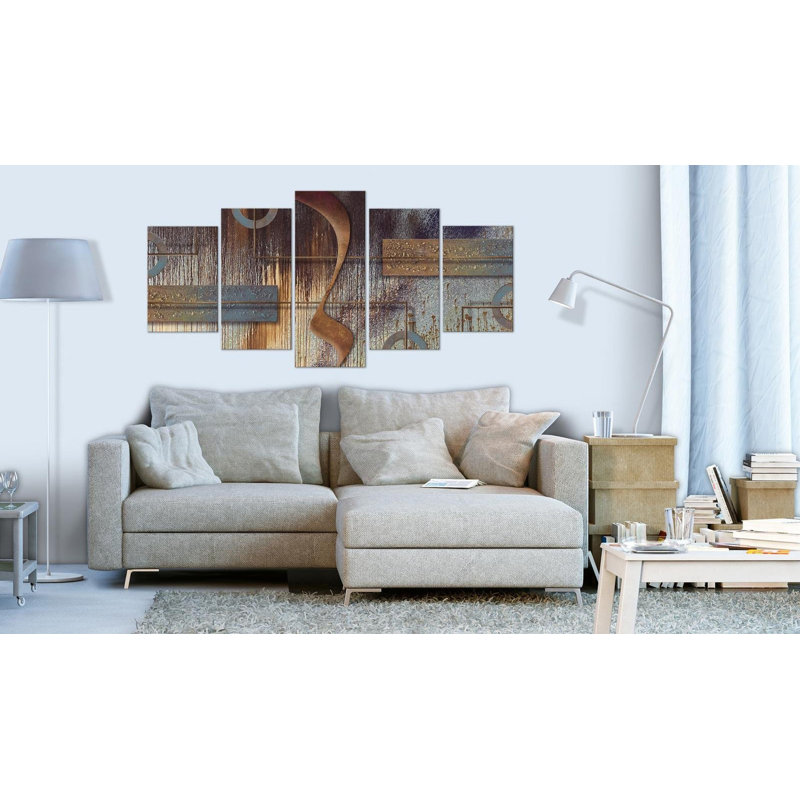 " Oriental Composition " 5 - Pieces, 40" H x 80" W x 1" D
