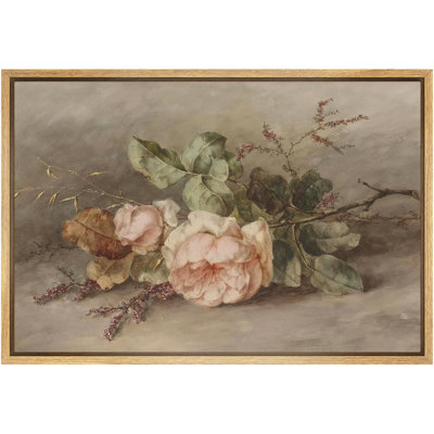 Vintage Floral Patterns " Pastel Peonies Lying Down Romantic Floral Illustrations Rustic French Country "