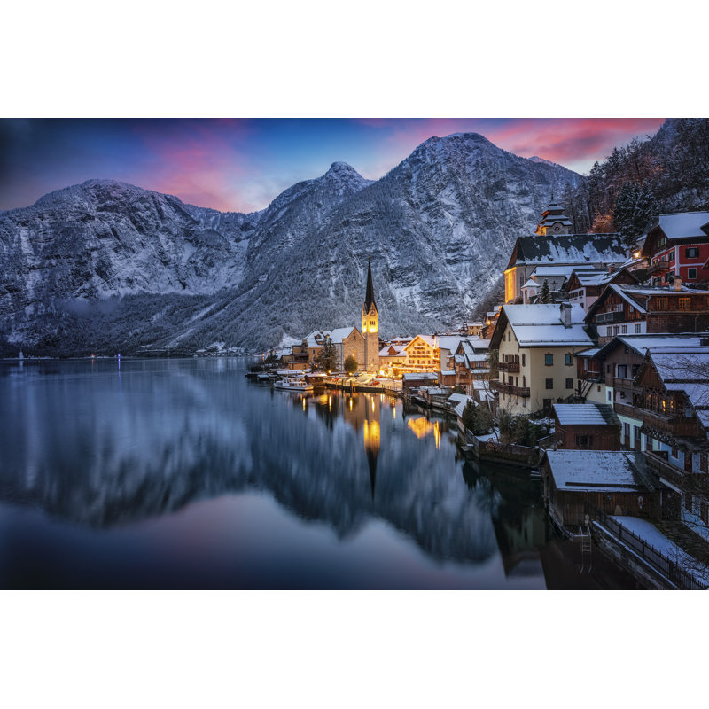 Village Of Hallstatt, Austria - Wrapped Canvas Print, 30cm H x 46cm W x 3.8cm D