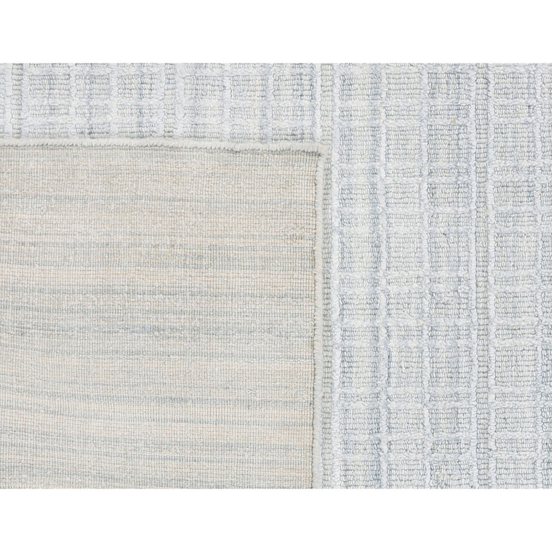 Tapis bleu clair tissé à la main, Rectangle 3 pi x 6 pi