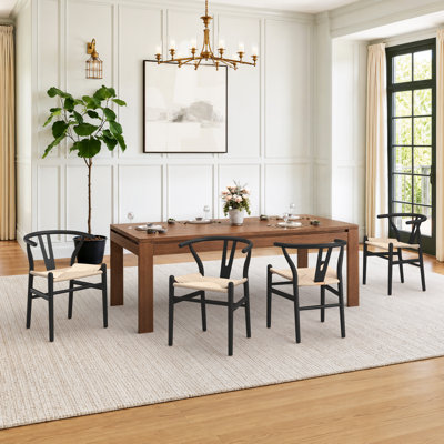 Solid Wood Woven Dining Chair (Set Of 2)