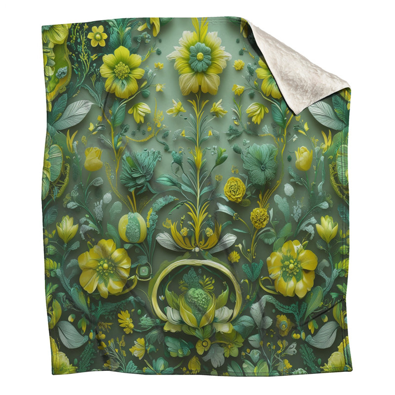 Couvertures complexes à motif floral, 60in W x 80in H