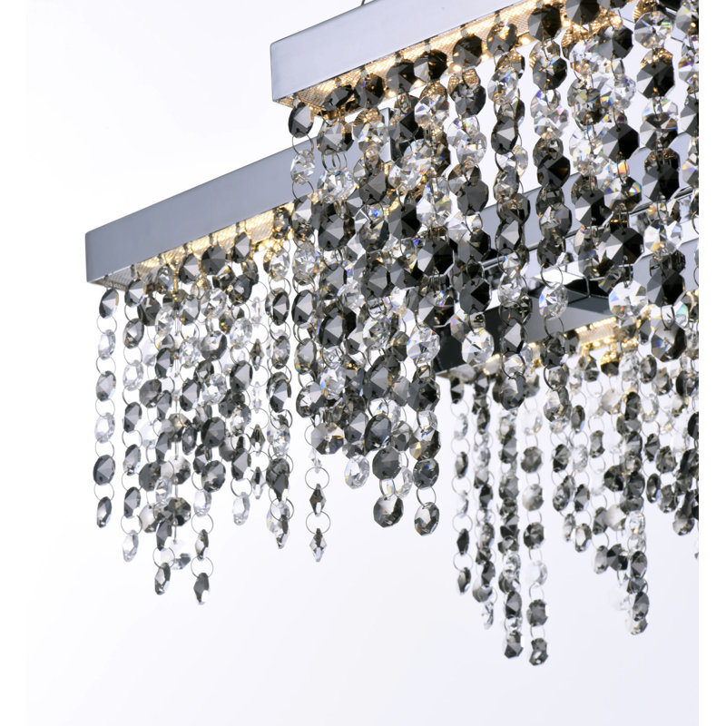 6 - Light Dimmable LED Tiered Chandelier