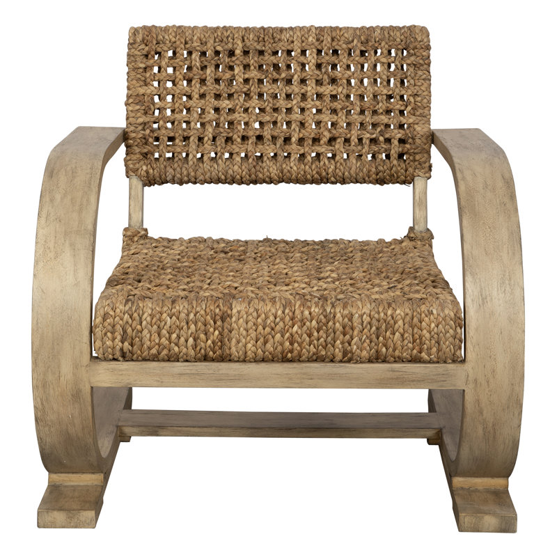 Fauteuil en bois de teck l 30 po Elara, Chêne naturel