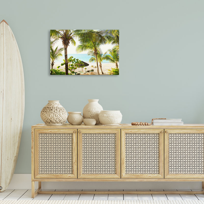 Art mural sur toile Tropical Beach Resort par Susan Bryant, H 20 po x l 30 po