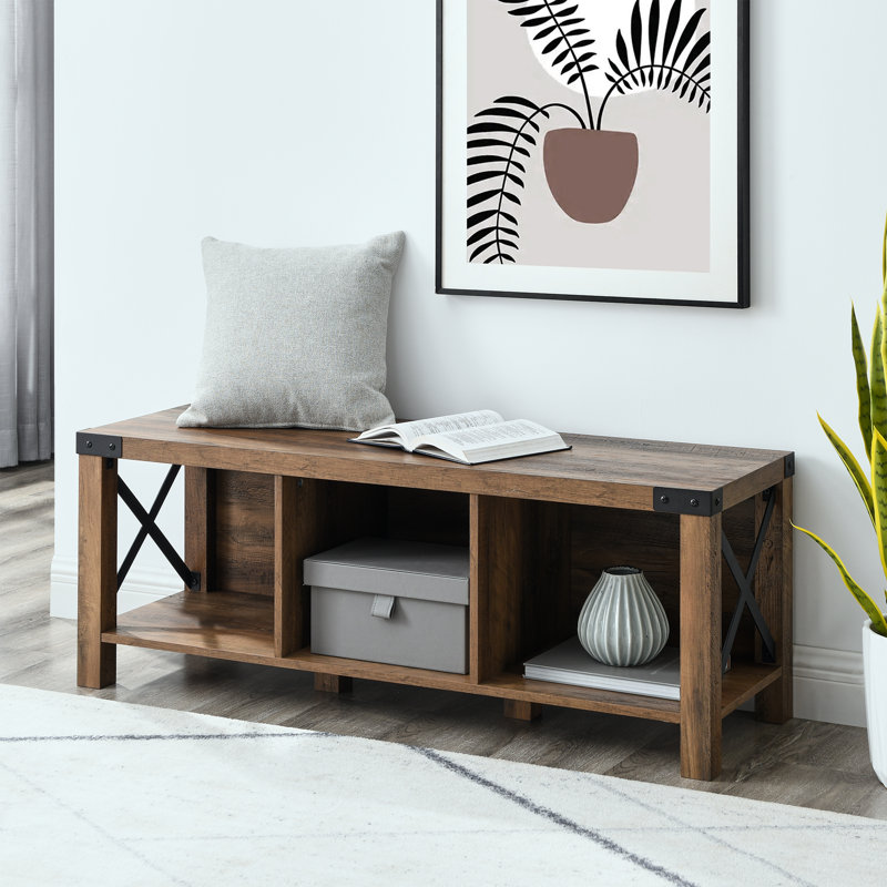 Larenda Storage Bench, Rustic Oak