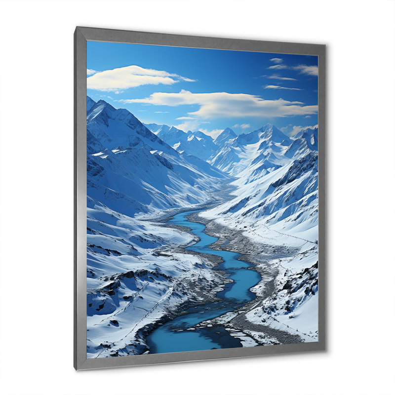 Burchinal Alaska Glacial Flow II - impression, H 44 po x l 34 po x P 1,5 po, Cadre photo argenté