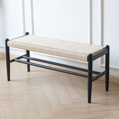 Everill Solid Wood Entryway Bench with Shoe Storage