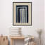 «Nima Mid Century Modern Abstract Rainbow Indigo Beige» par The Creative Bunch Studio - impression encadrée-4393561-4393540