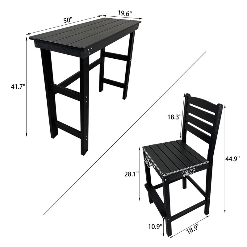 Tabourets de bar en PEHD, 2 pièces
