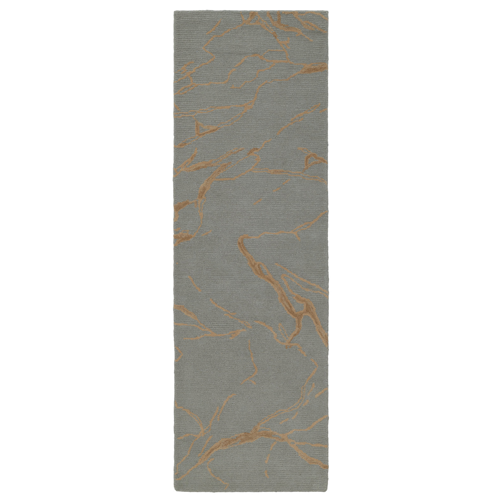 Hand-Tufted Abstract Wool Rug, Runner 2'6" x 8', Blue