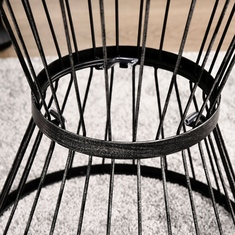 Table de bout de patio en acier 16 po, style, noir - extérieur et intérieur, décoration gracieuse, table d'appoint multifonctionnelle par conception, support
