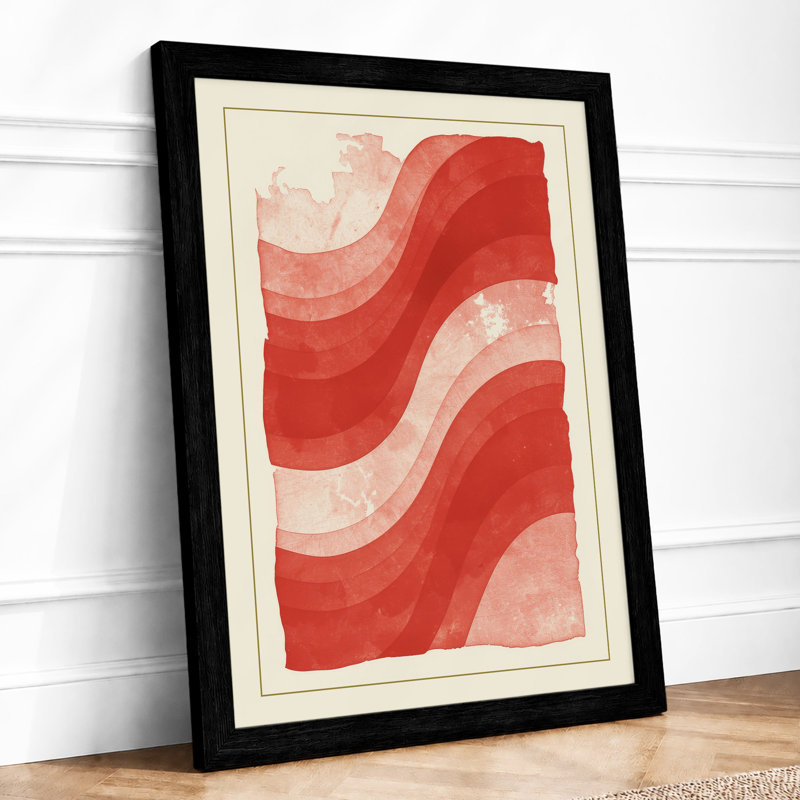 Crimson Waves Abstract - Print, A1 - 84.1 x 59.4 cm, Black